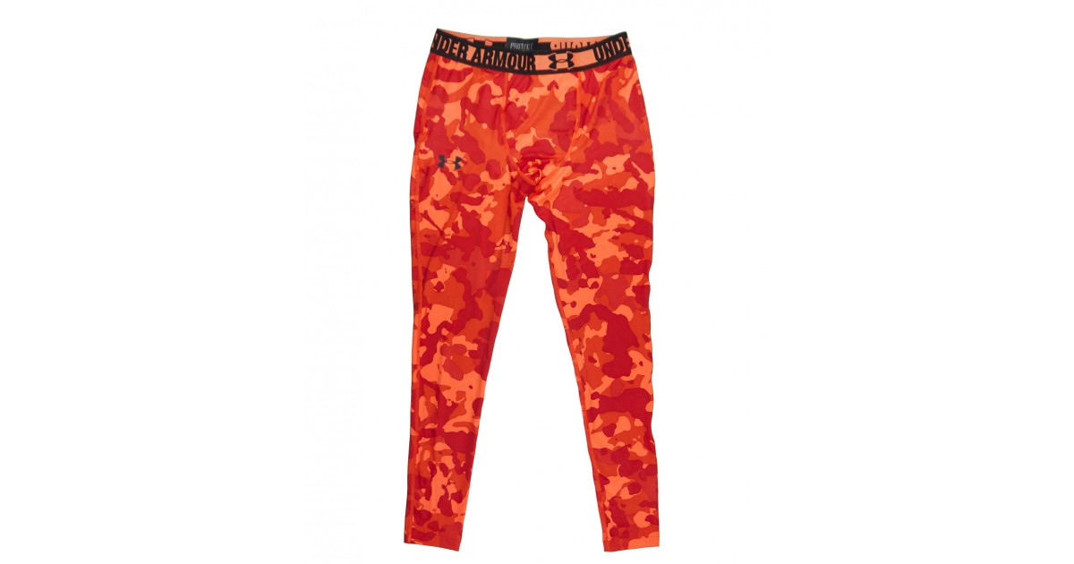 Under Armour Women's Leggings Size S Heatgear Compression Pants Gray Orange
