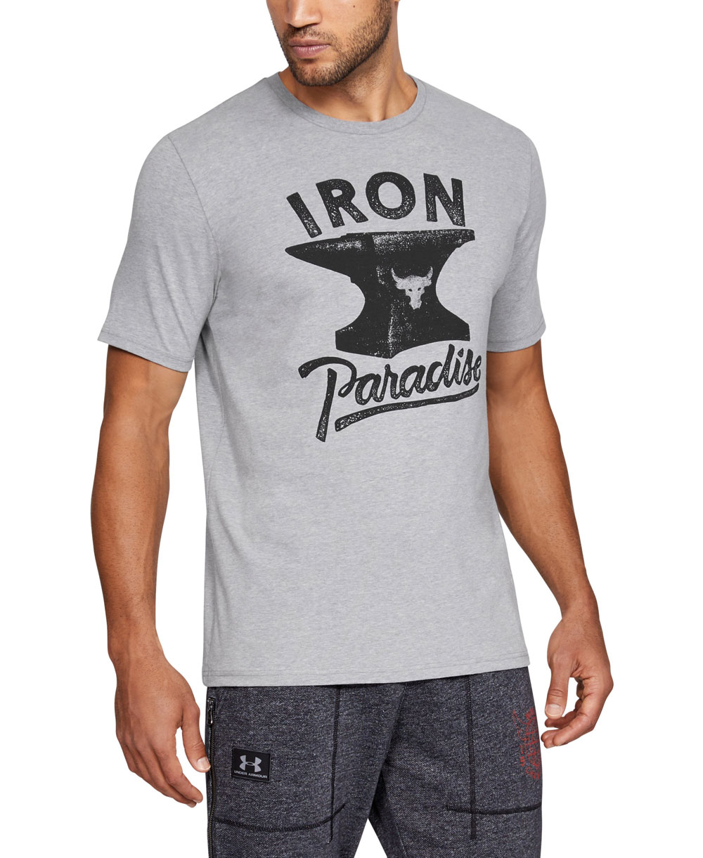 Armour Men's Short Sleeve T-Shirt Project Rock Iron Paradise ...