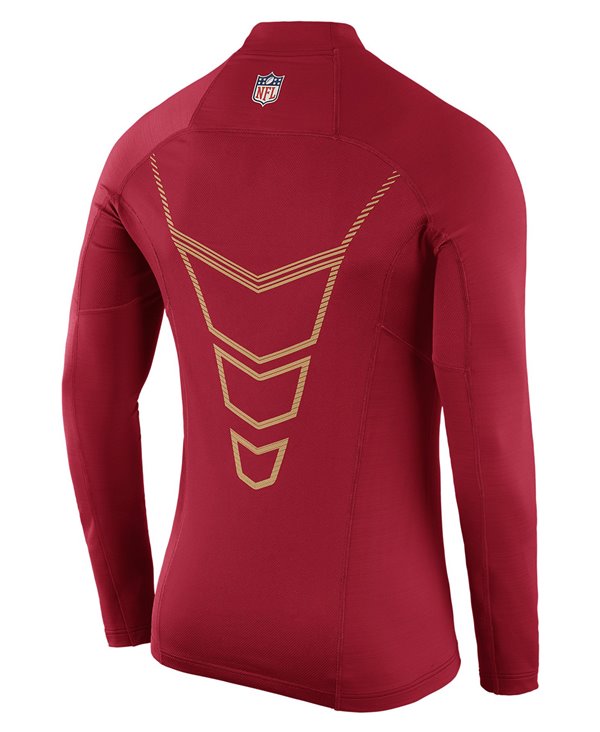 maroon long sleeve compression shirt