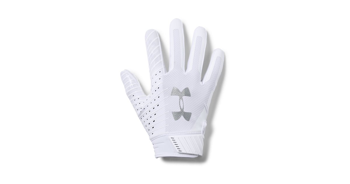 under armour black and white football gloves
