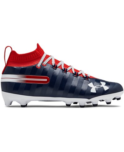 red white under armour football cleats
