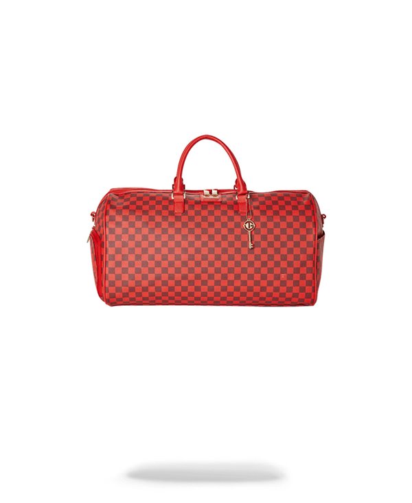 checkered duffle bag