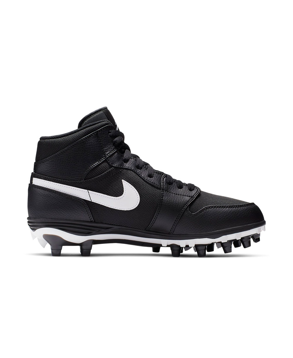 Nike Men's Jordan 1 TD Mid American Football Cleats Black/White