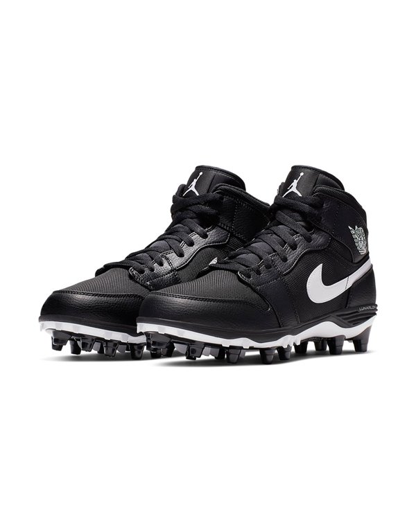 Nike Men's Jordan 1 TD Mid American Football Cleats Black/White