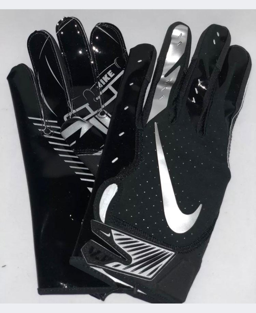 silver football gloves
