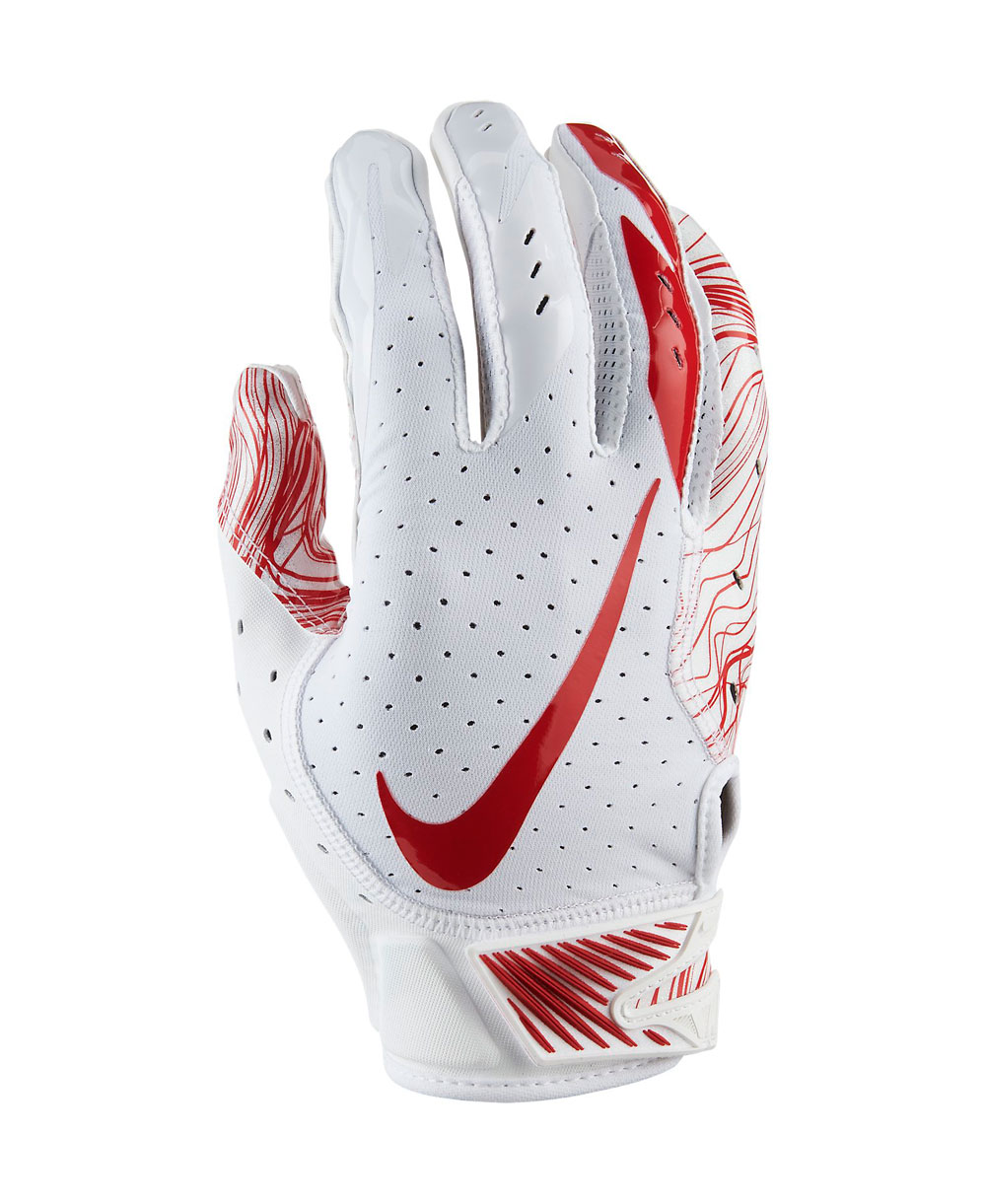 nike football gloves red and white