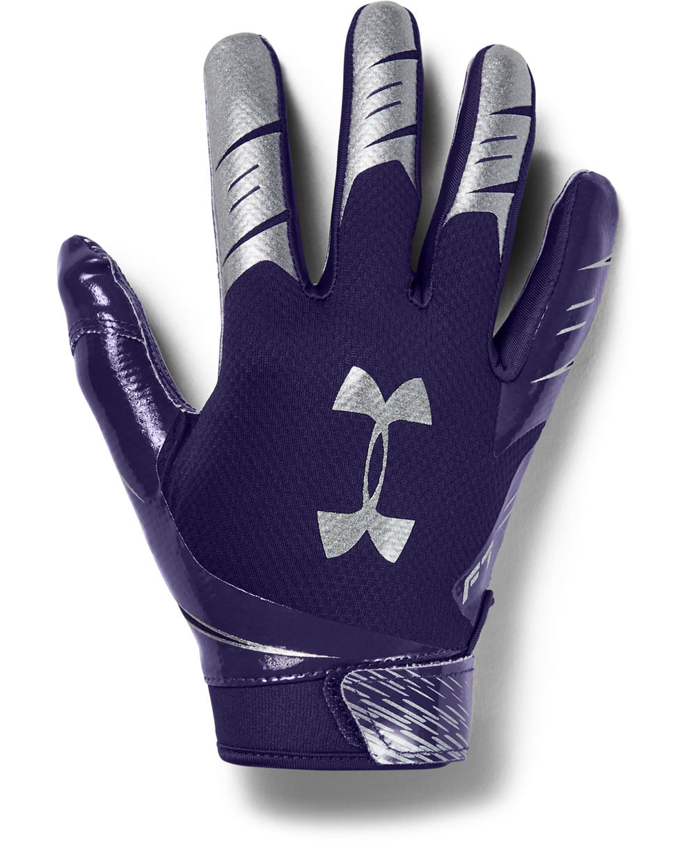 purple under armour football gloves